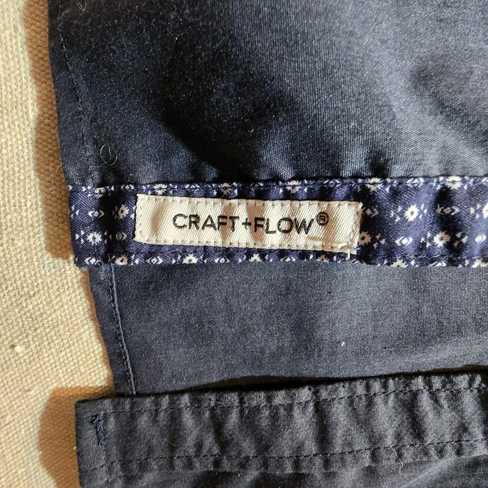 Lightweight Nvy Blue Short Sleeve Retro Craft And Flow Preppy Summer Buttn Up XL